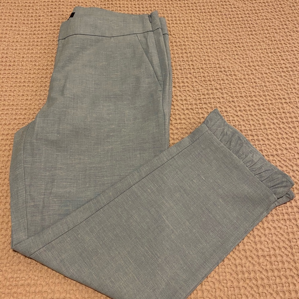 LOFT Ruffle Hem Cropped Dress Pants
